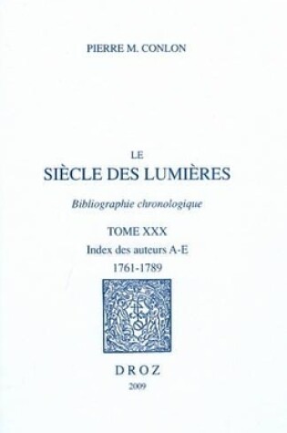 Cover of Le Siecle Des Lumieres. Bibliographie Chronologique XXX