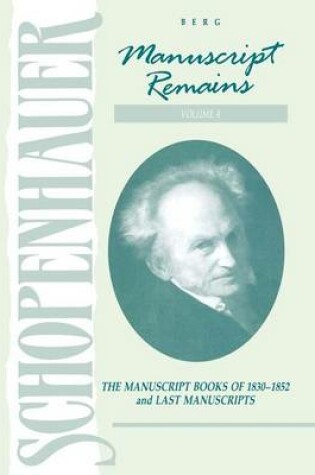Cover of Schopenhauer: Manuscript Remains (V4)