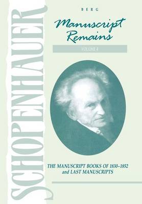 Book cover for Schopenhauer: Manuscript Remains (V4)