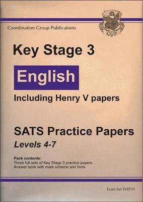 Book cover for KS3 English SATS Blue Practice Papers (Henry V)