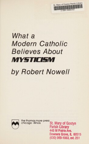 Book cover for What a Modern Catholic Believes about Mysticism