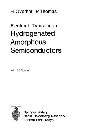 Cover of Electronic Transport in Hydrogenated Amorphous Semiconductors