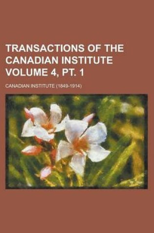 Cover of Transactions of the Canadian Institute (V. 6)