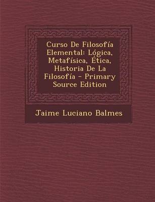 Book cover for Curso de Filosofia Elemental