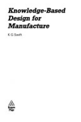 Cover of Knowledge-Based Design for Manufacture