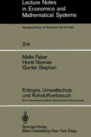 Cover of Entropie, Umweltschutz und Rohstoffverbrauch