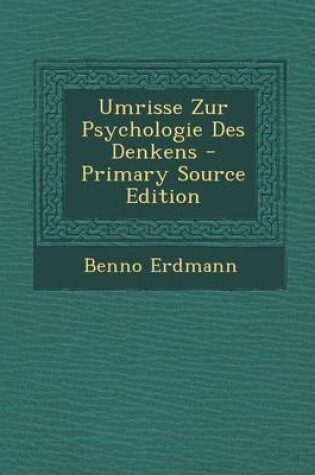 Cover of Umrisse Zur Psychologie Des Denkens