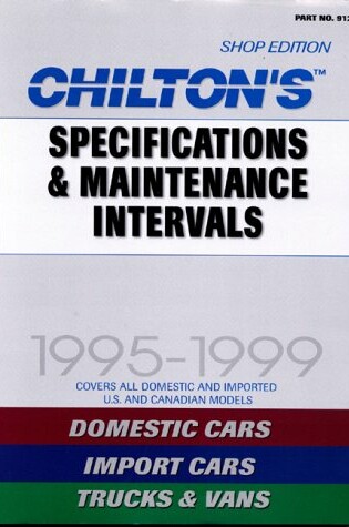 Cover of Specifications and Maintenance Intervals (1995-99)