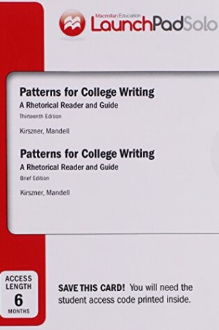 Cover of Launchpad Solo for Patterns for College Writing (Six Month Access)