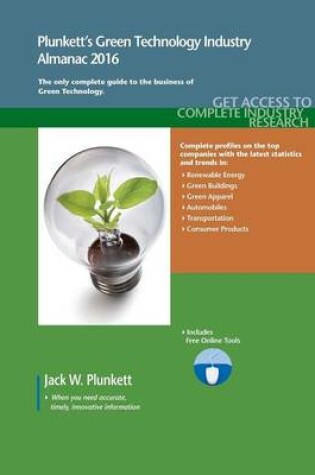 Cover of Plunkett's Green Technology Industry Almanac 2016