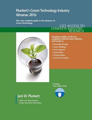 Book cover for Plunkett's Green Technology Industry Almanac 2016