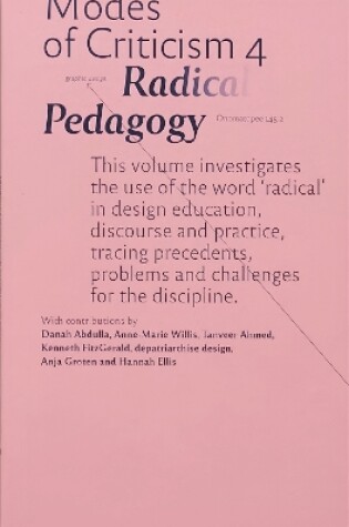 Cover of Modes of Criticism 4: Radical Pedagogy