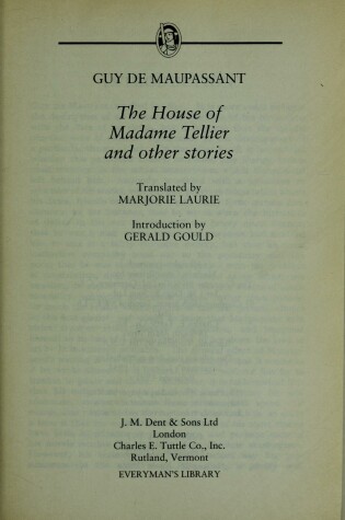 Cover of The House of Madame Tellier and Other Stories