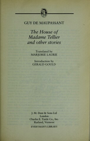 Book cover for The House of Madame Tellier and Other Stories