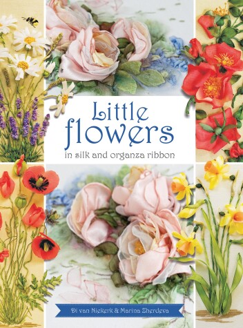 Book cover for Little Flowers in silk and organza ribbon