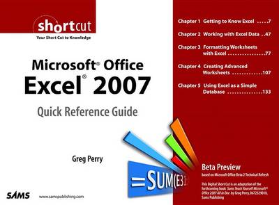 Book cover for Microsoft Office Excel 2007 Quick Reference Guide