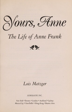 Book cover for Yours, Anne