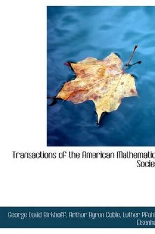 Cover of Transactions of the American Mathematical Society