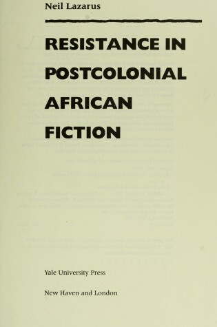 Cover of Resistance in Postcolonial African Fiction