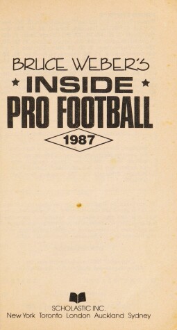 Book cover for Bruce Weber's Inside Pro Football 1987