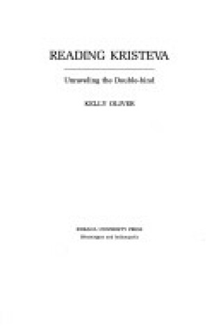 Cover of Reading Kristeva