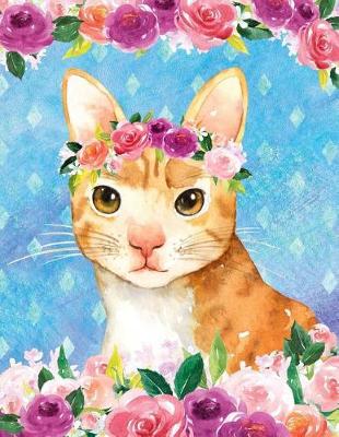 Book cover for My Big Fat Bullet Journal for Cat Lovers Orange Tabby in Flowers