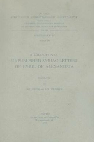 Cover of A Collection of Unpublished Syriac Letters of Cyril of Alexandria