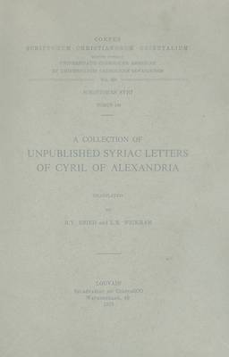 Book cover for A Collection of Unpublished Syriac Letters of Cyril of Alexandria