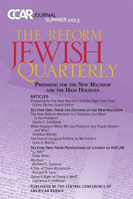 Cover of Preparing for the New Machzor - Ccar Journal, Summer 2013