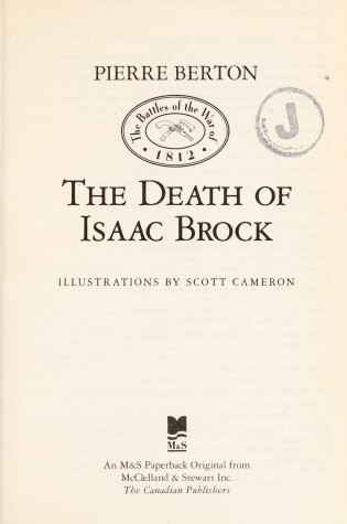 Cover of Death of Isaac Brock (Book 2): Adventures in Canadian History