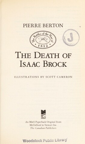 Cover of Death of Isaac Brock (Book 2): Adventures in Canadian History