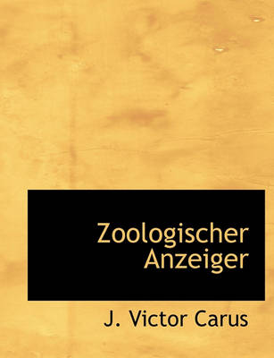 Book cover for Zoologischer Anzeiger