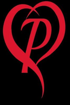 Book cover for Monogram Initial Letter P Adorable Heart Red and Black