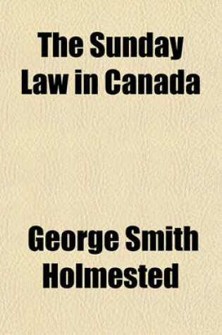 Cover of The Sunday Law in Canada