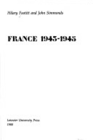 Cover of France, 1943-45