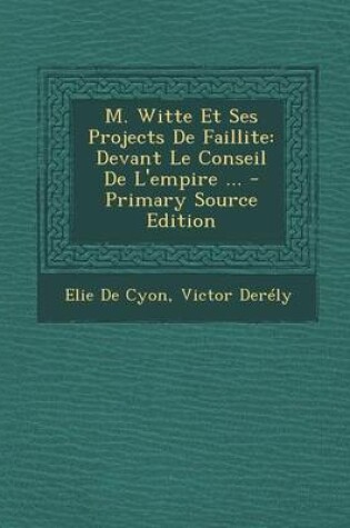 Cover of M. Witte Et Ses Projects de Faillite