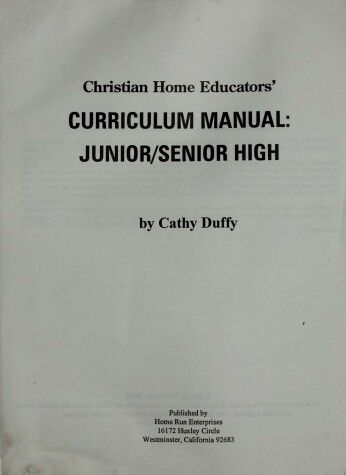 Cover of Curriculum Manual Junior/Senior High