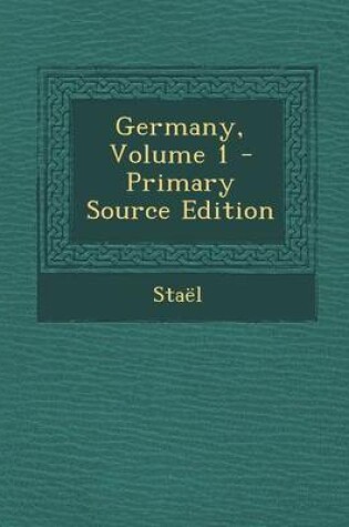 Cover of Germany, Volume 1 - Primary Source Edition