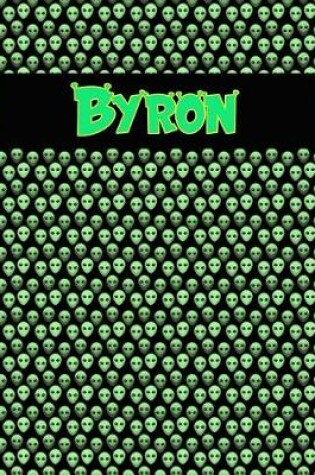 Cover of 120 Page Handwriting Practice Book with Green Alien Cover Byron