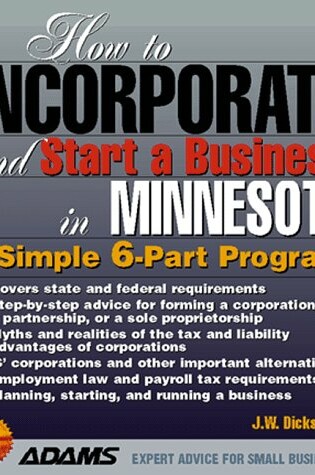 Cover of How to Incorporate and Start a Business in Minnesota