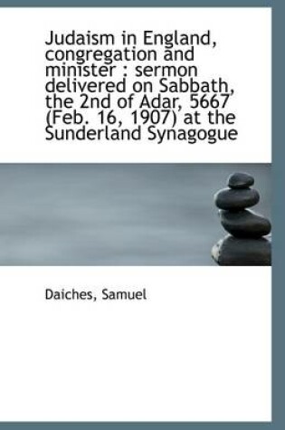 Cover of Judaism in England, Congregation and Minister