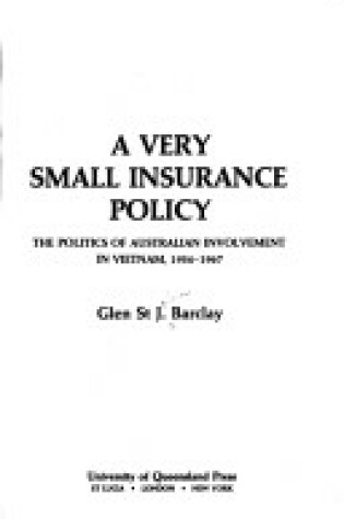 Cover of A Very Small Insurance Policy