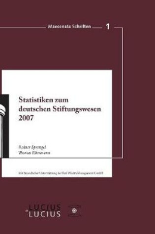 Cover of Statistiken Zum Deutschen Stiftungswesen 2007