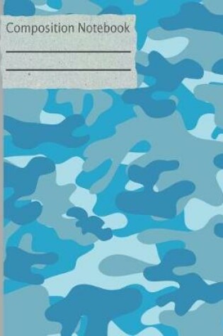 Cover of Camouflage Blue Composition Notebook - 4x4 Graph Paper