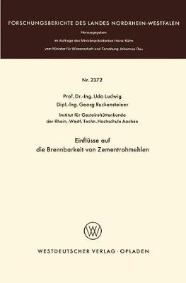 Book cover for Einflusse Auf Die Brennbarkeit Von Zementrohmehlen