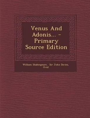 Book cover for Venus and Adonis... - Primary Source Edition