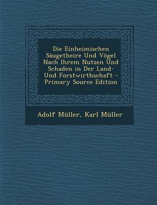 Book cover for Die Einheimischen Saugetheire Und Vogel Nach Ihrem Nutzen Und Schaden in Der Land- Und Forstwirthschaft - Primary Source Edition