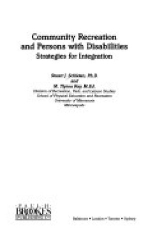 Cover of Community Recreation and Persons with Disabilities