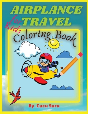 Book cover for Airplane travel coloring book for kids