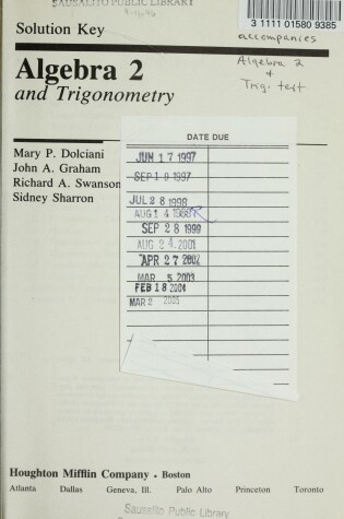 Cover of Algebra II & Trigonometry